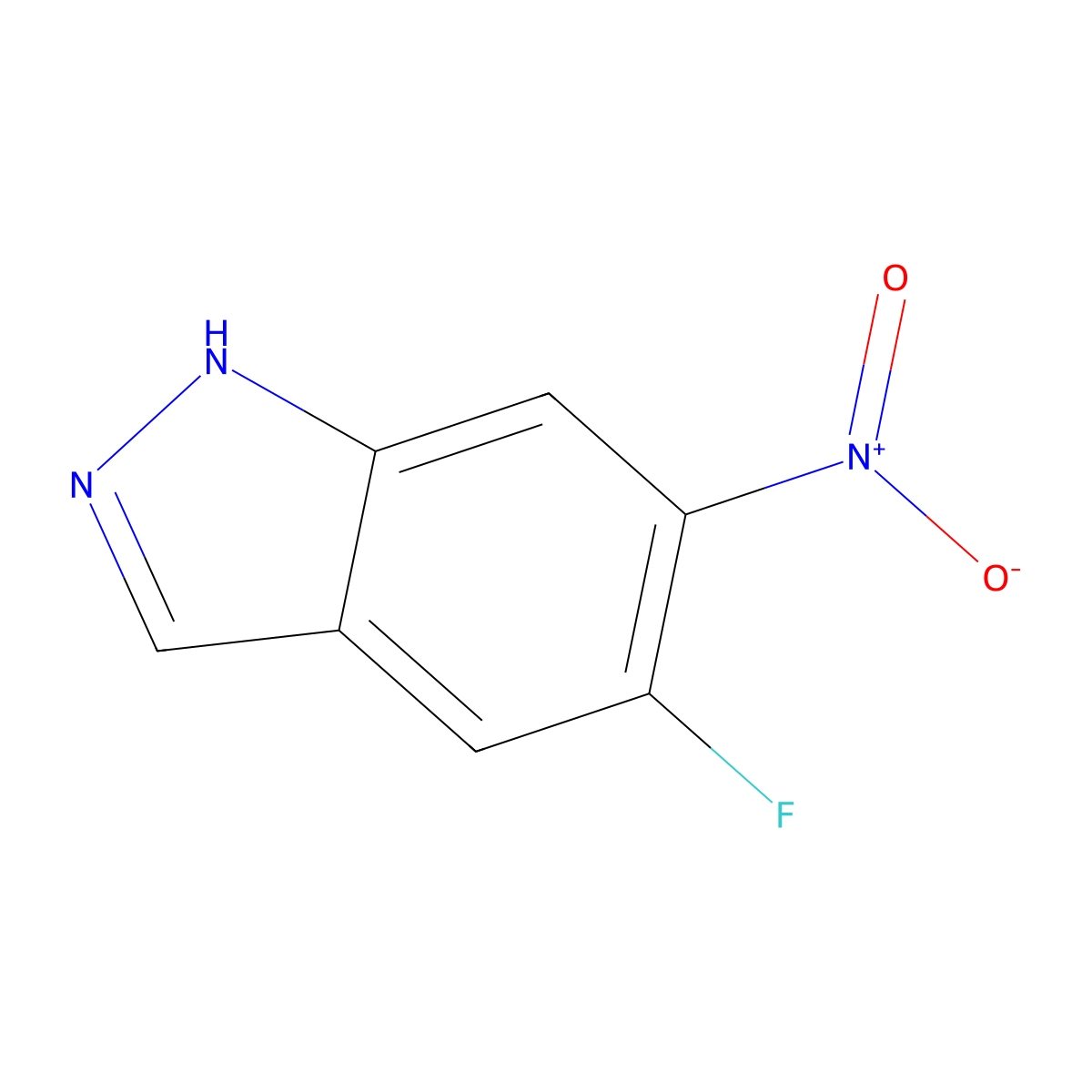 5-Fluoro-6-nitro-1H-indazole molecular structure, CAS 1360952-20-0