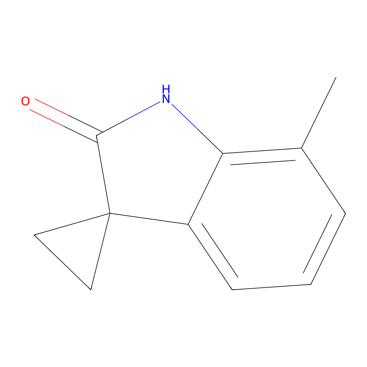 7'-Methylspiro[cyclopropane-1,3'-indolin]-2'-one molecular structure, CAS 1360952-70-0
