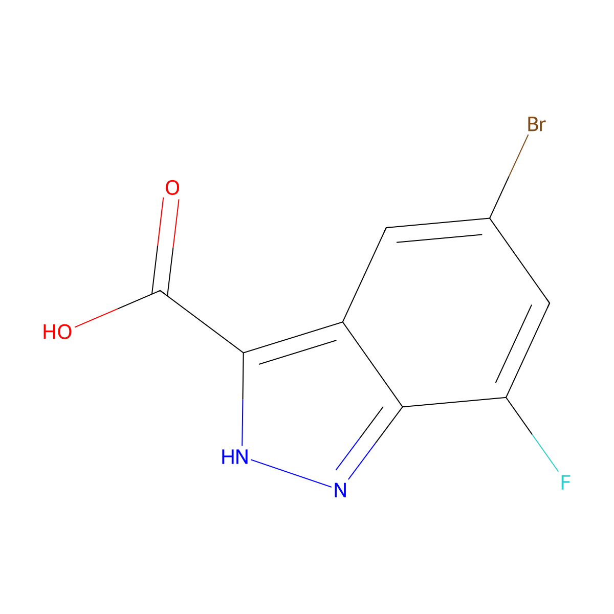 5-bromo-7-fluoro-1H-indazole-3-carboxylic acid molecular structure, CAS 1360953-31-6
