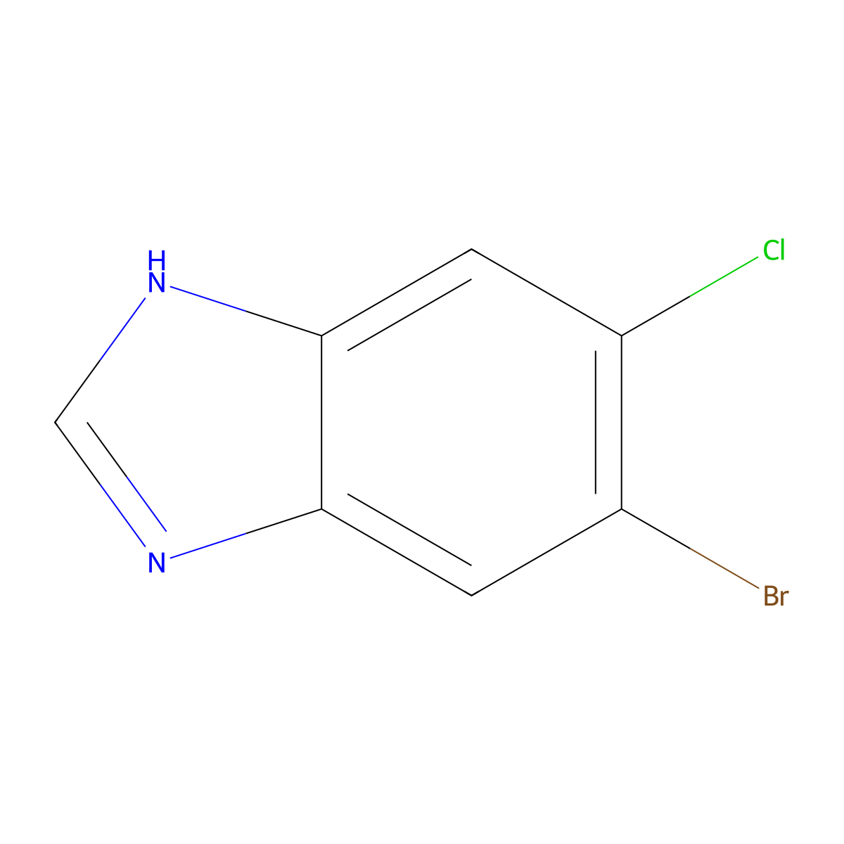6-bromo-5-chloro-1H-benzo(d)imidazole molecular structure, CAS 1360953-55-4