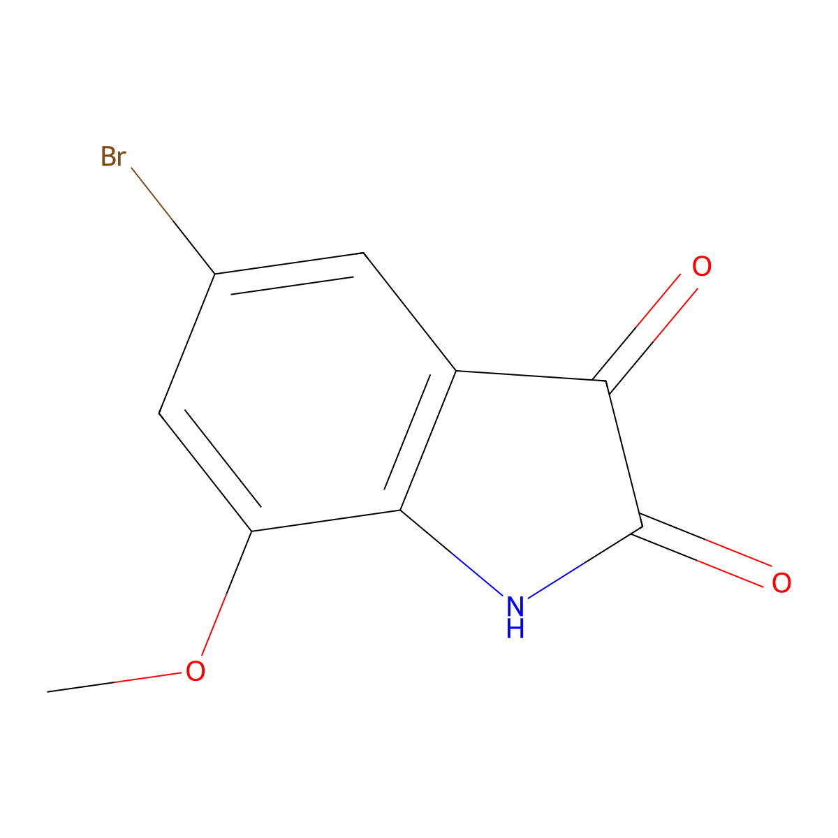 5-bromo-7-methoxy-2,3-dihydro-1H-indole-2,3-dione molecular structure, CAS 1360955-43-6
