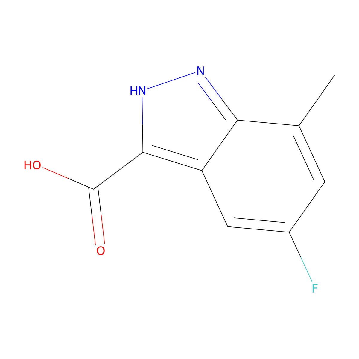 5-Fluoro-7-methyl-1H-indazole-3-carboxylic acid molecular structure, CAS 1360955-54-9