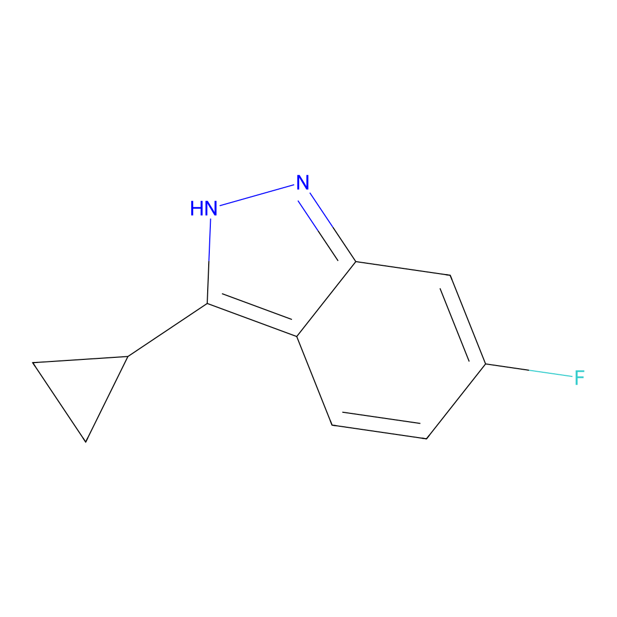 3-Cyclopropyl-6-fluoro-1H-indazole molecular structure, CAS 1360956-36-0