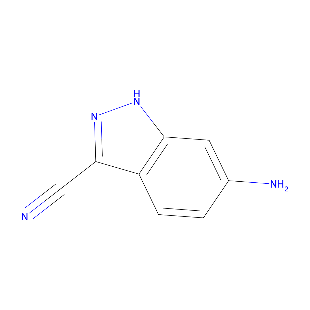 6-Amino-1H-indazole-3-carbonitrile molecular structure, CAS 1360956-47-3