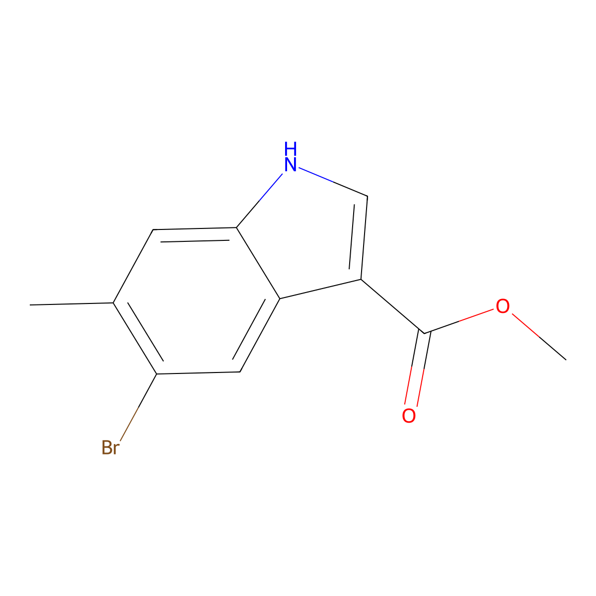 methyl 5-bromo-6-methyl-1H-indole-3-carboxylate molecular structure, CAS 1360957-60-3