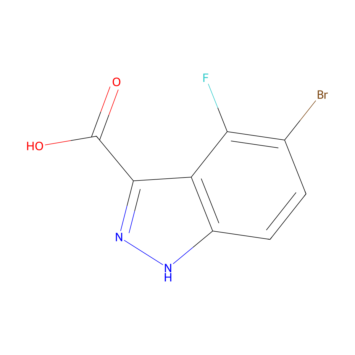 5-bromo-4-fluoro-1H-indazole-3-carboxylic acid molecular structure, CAS 1360958-33-3