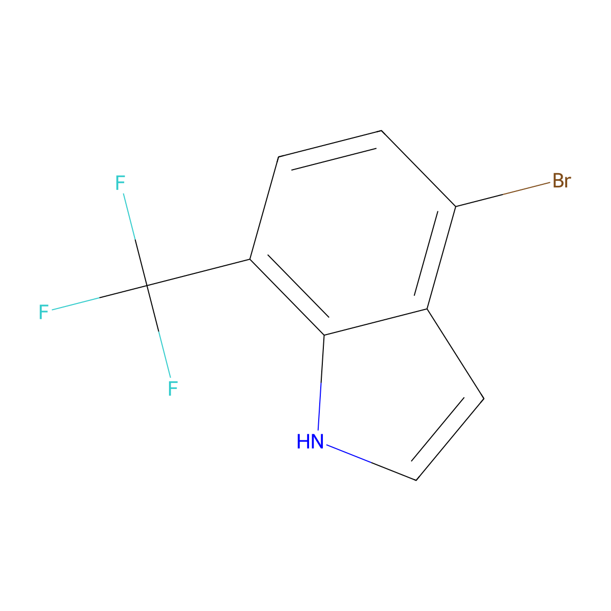 4-bromo-7-(trifluoromethyl)-1H-indole molecular structure, CAS 1360959-14-3