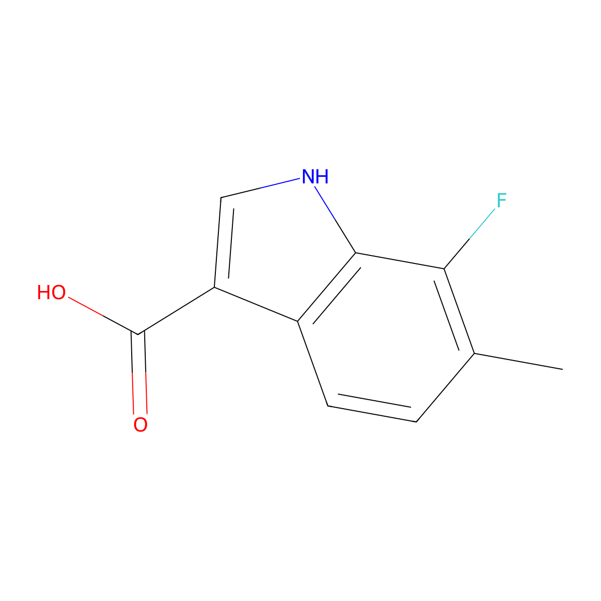 7-fluoro-6-methyl-1H-indole-3-carboxylic acid molecular structure, CAS 1360959-98-3