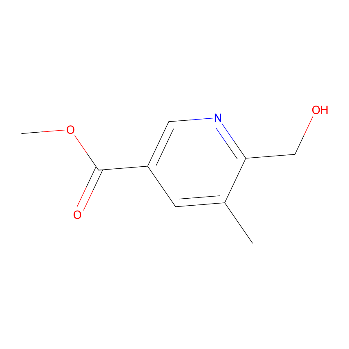Methyl 6-(hydroxymethyl)-5-methylnicotinate molecular structure, CAS 1360960-26-4