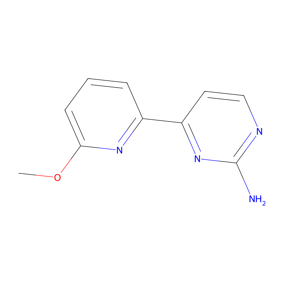 4-(6-Methoxypyridin-2-yl)pyrimidin-2-amine molecular structure, CAS 1360960-62-8