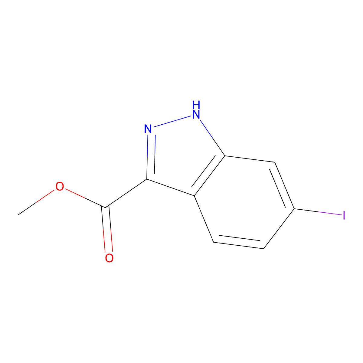 methyl 6-iodo-1H-indazole-3-carboxylate molecular structure, CAS 1360961-14-3