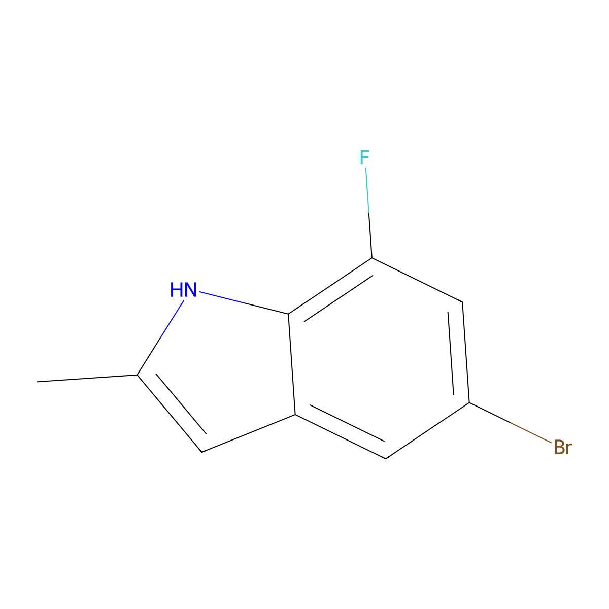 5-Bromo-7-fluoro-2-methyl-1H-indole molecular structure, CAS 1360961-43-8