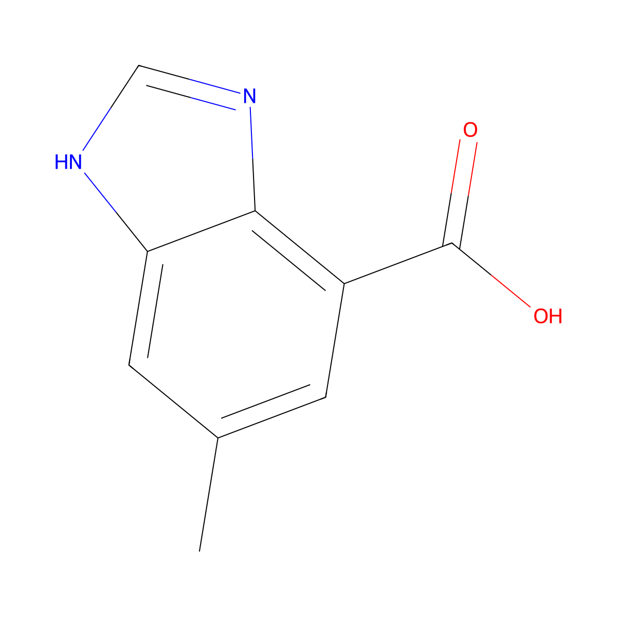 5-methyl-1H-1,3-benzodiazole-7-carboxylic acid molecular structure, CAS 1360962-13-5