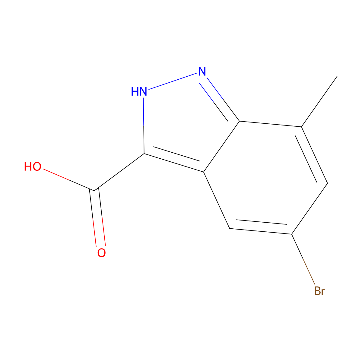 5-bromo-7-methyl-1H-indazole-3-carboxylic acid molecular structure, CAS 1360962-29-3