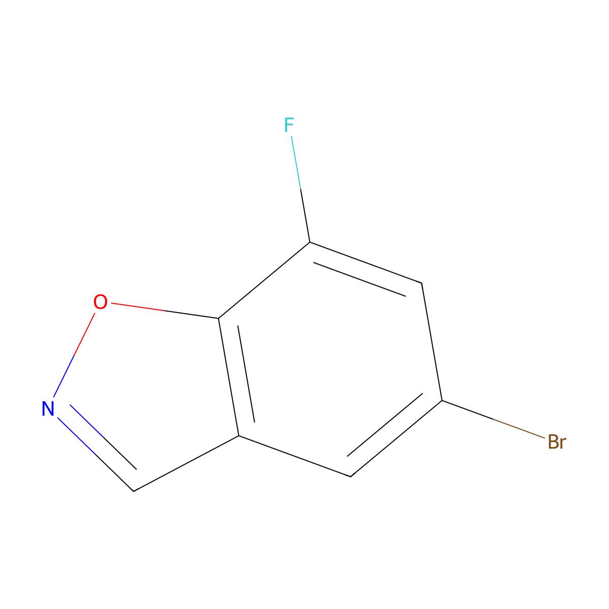5-Bromo-7-fluoro-1,2-benzoxazole molecular structure, CAS 1360962-46-4