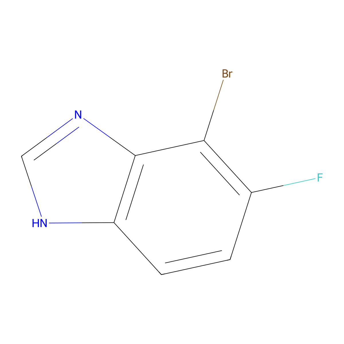 4-Bromo-5-fluoro-1H-benzimidazole molecular structure, CAS 1360962-58-8