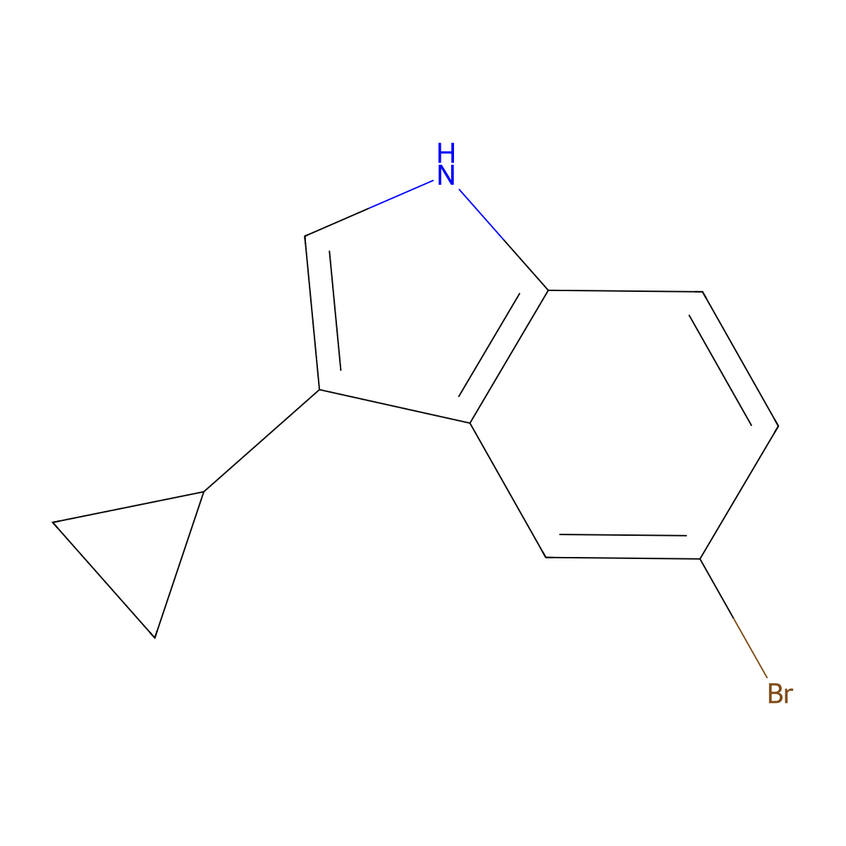 5-bromo-3-cyclopropyl-1H-indole molecular structure, CAS 1360962-64-6