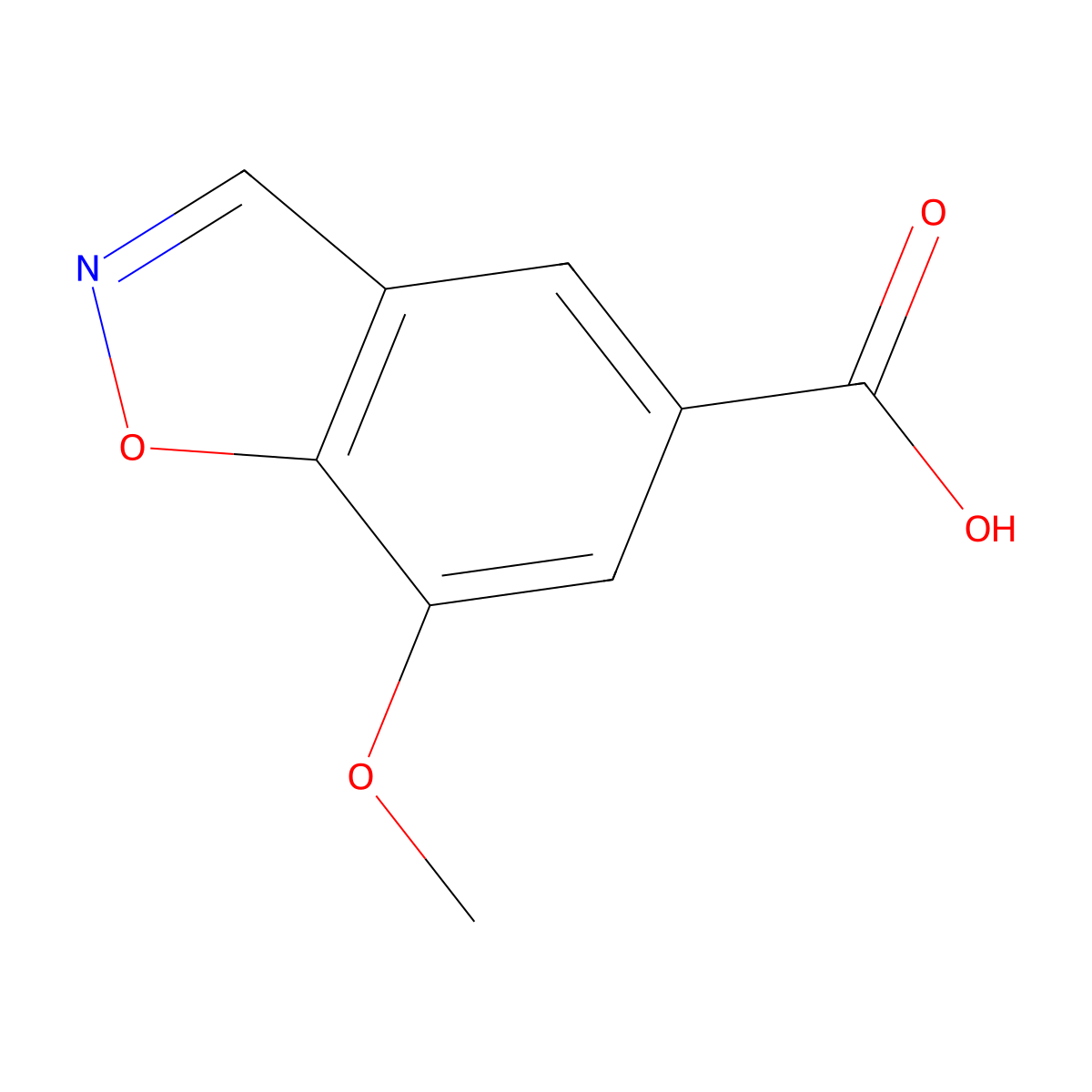 7-Methoxy-1,2-benzoxazole-5-carboxylic acid molecular structure, CAS 1360962-86-2