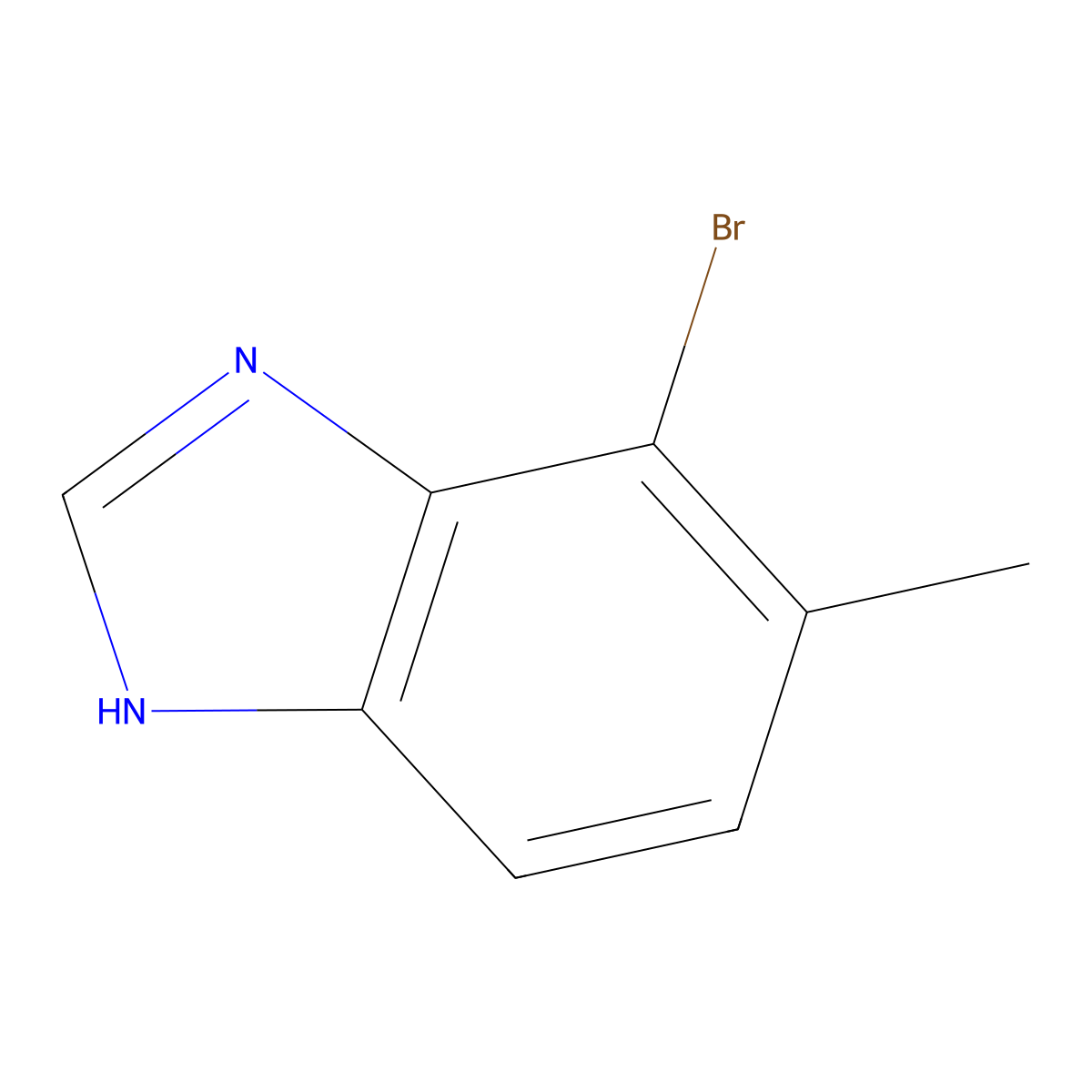 4-bromo-5-methyl-1H-1,3-benzodiazole molecular structure, CAS 1360963-03-6