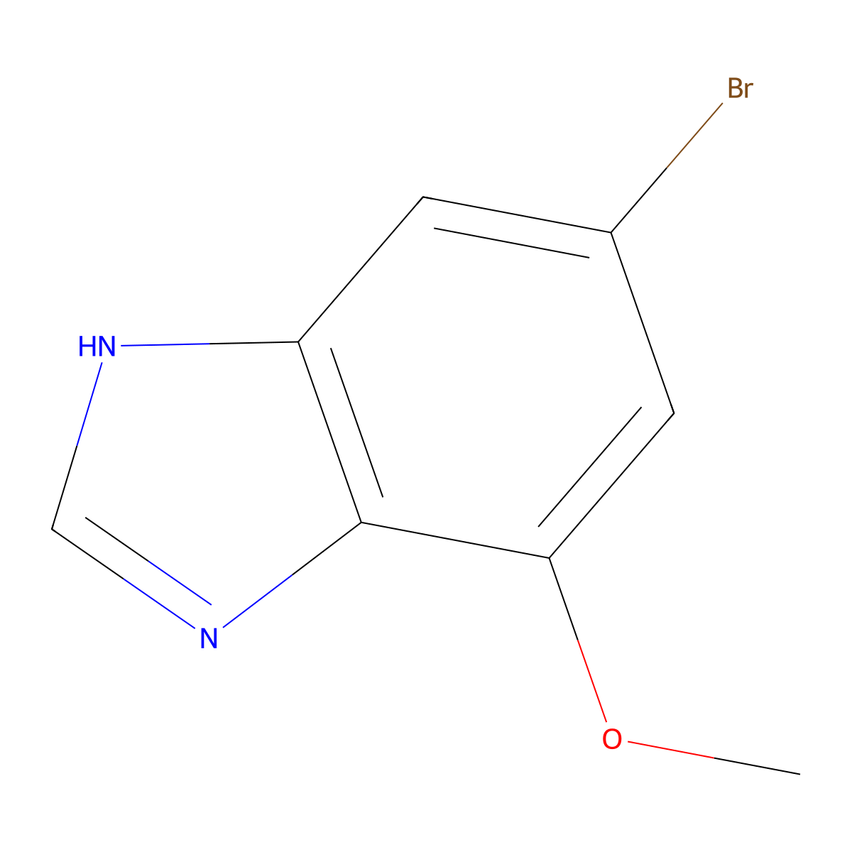 1H-Benzimidazole, 5-bromo-7-methoxy- molecular structure, CAS 1360963-12-7
