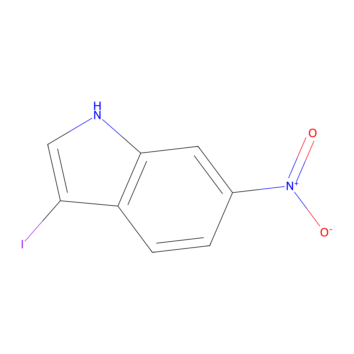 3-iodo-6-nitro-1H-indole molecular structure, CAS 1360963-23-0