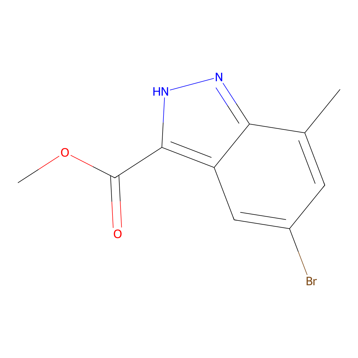 Methyl 5-bromo-7-methyl-2H-indazole-3-carboxylate molecular structure, CAS 1360963-85-4
