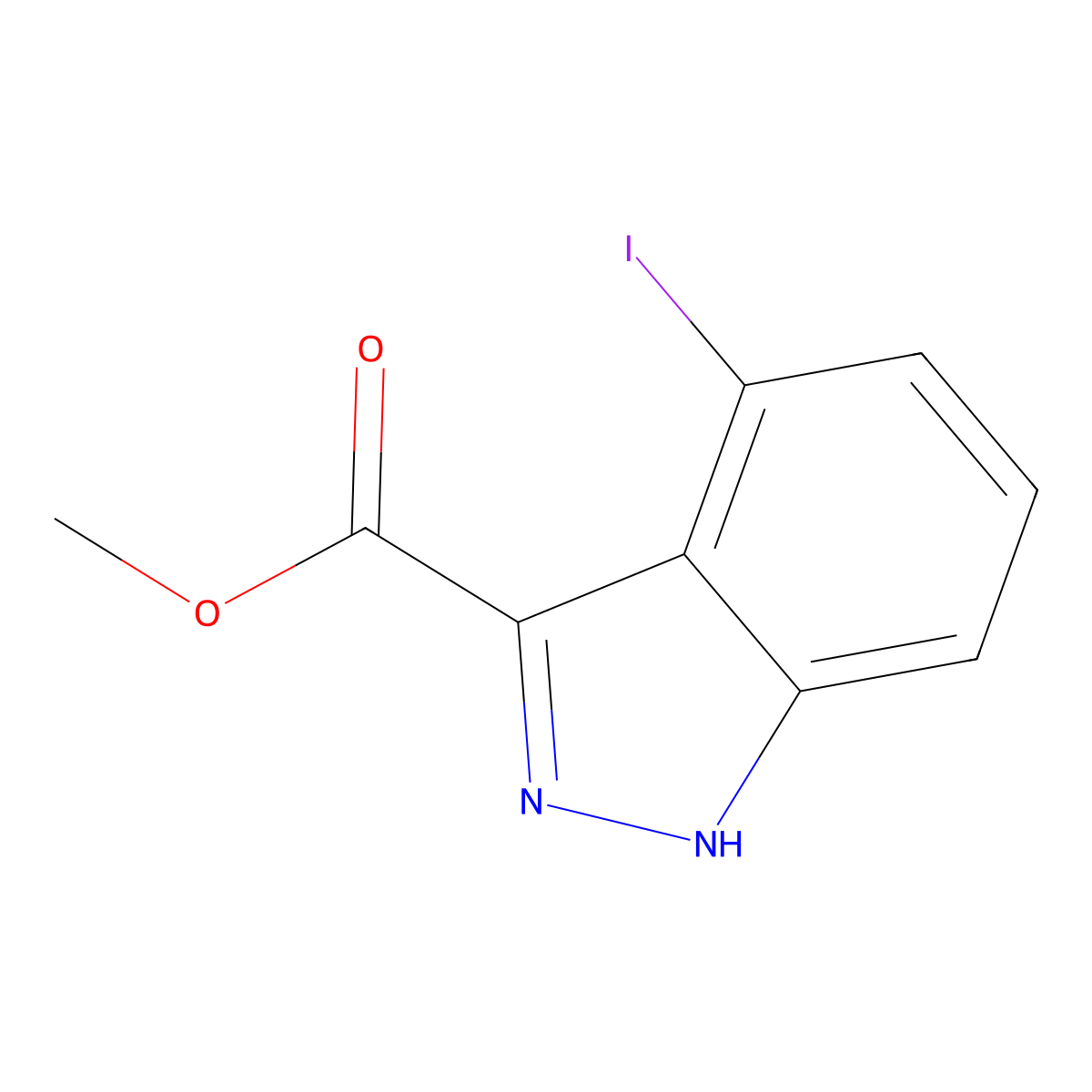 methyl 4-iodo-1H-indazole-3-carboxylate molecular structure, CAS 1360964-29-9