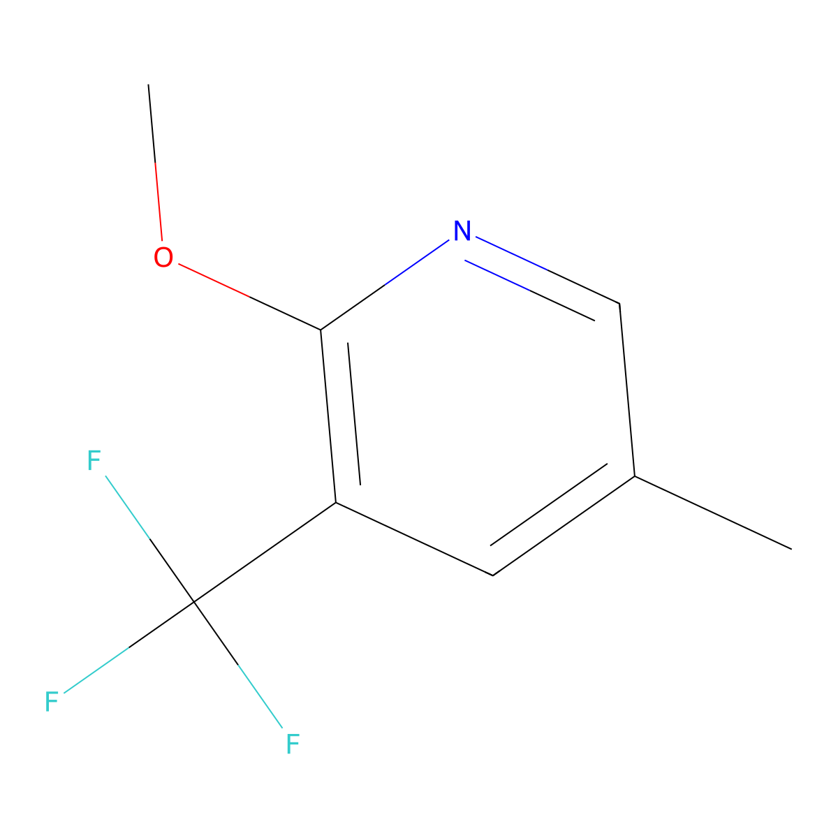 2-Methoxy-5-methyl-3-(trifluoromethyl)pyridine molecular structure, CAS 1360965-04-3