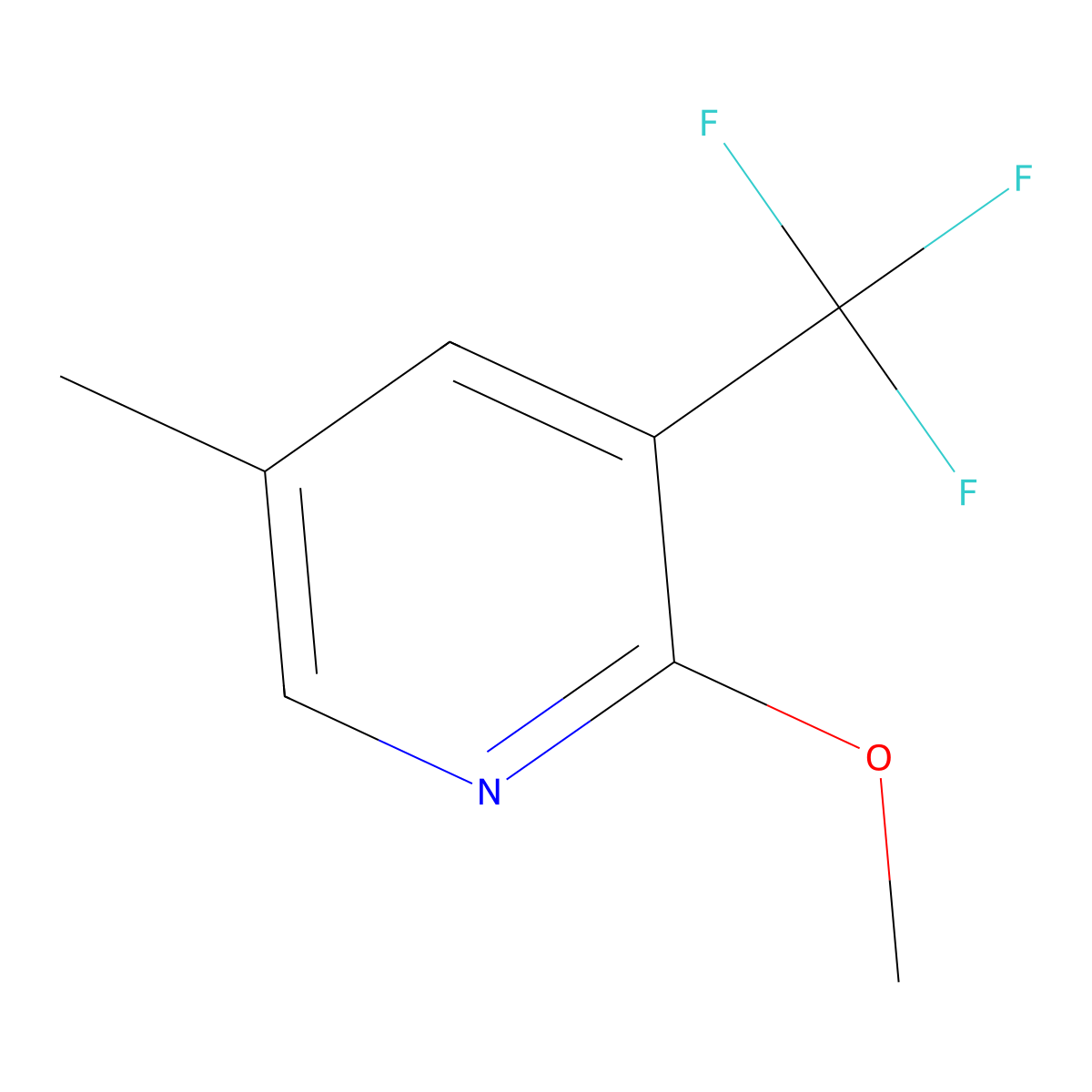 2-Methoxy-5-methyl-3-(trifluoromethyl)pyridine molecular structure, CAS 1360965-04-3