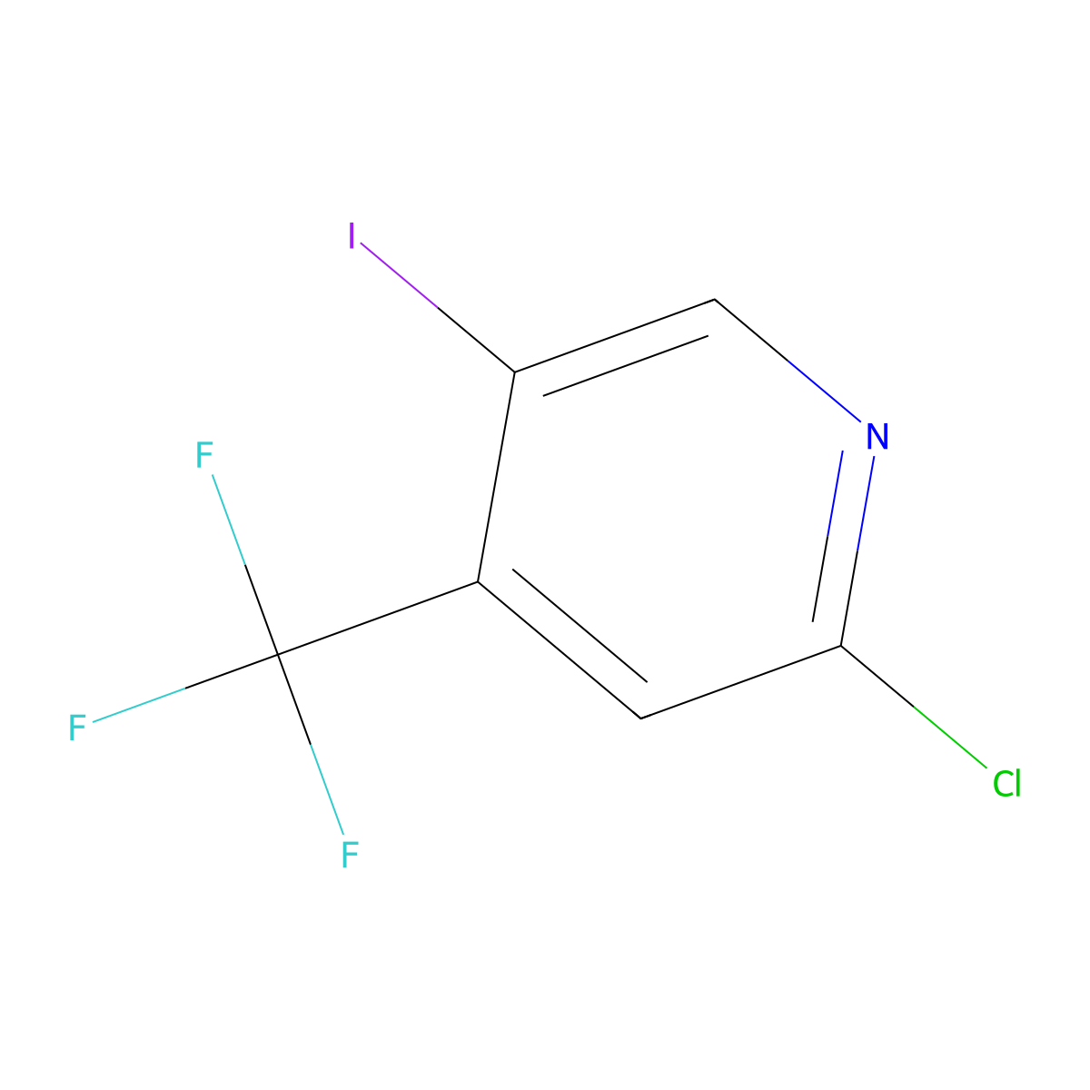 2-Chloro-5-iodo-4-(trifluoromethyl)pyridine molecular structure, CAS 1360965-12-3