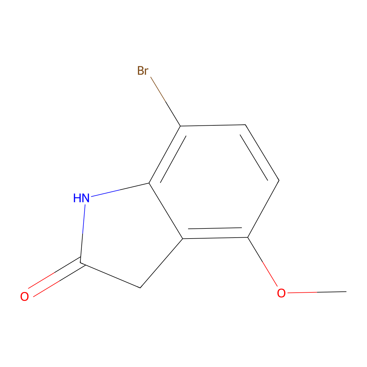 7-Bromo-4-methoxyindolin-2-one molecular structure, CAS 1360965-18-9