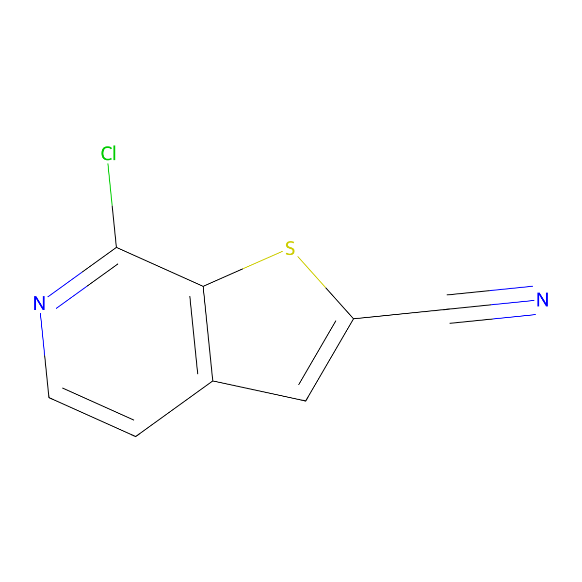 7-Chlorothieno[2,3-C]pyridine-2-carbonitrile molecular structure, CAS 1360967-15-2