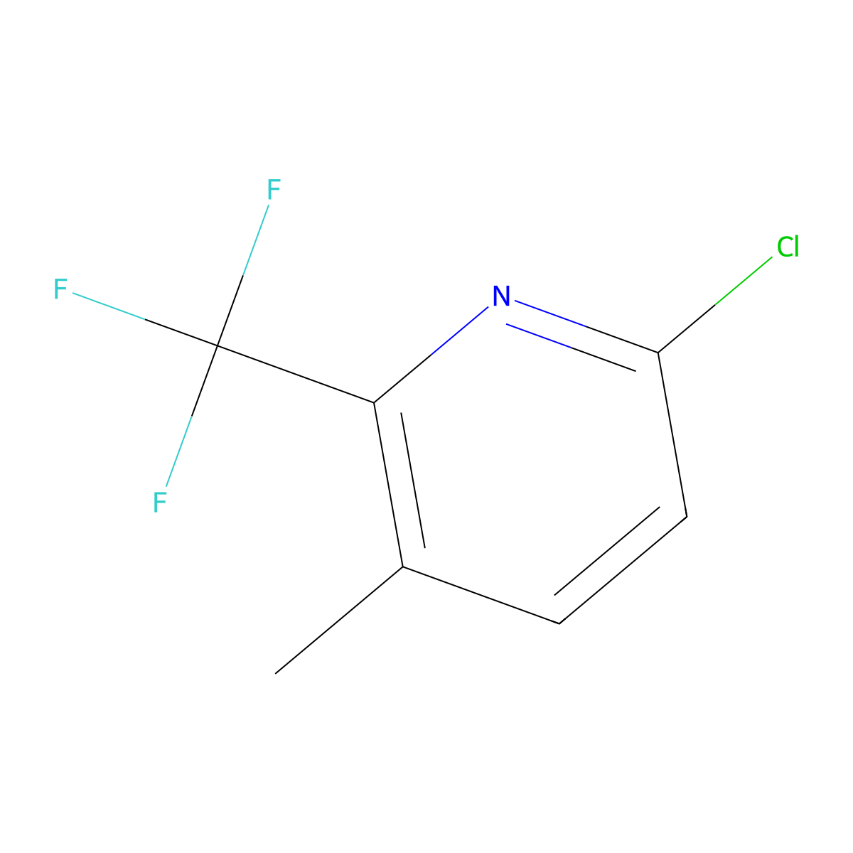 6-Chloro-3-methyl-2-(trifluoromethyl)pyridine molecular structure, CAS 1360967-57-2