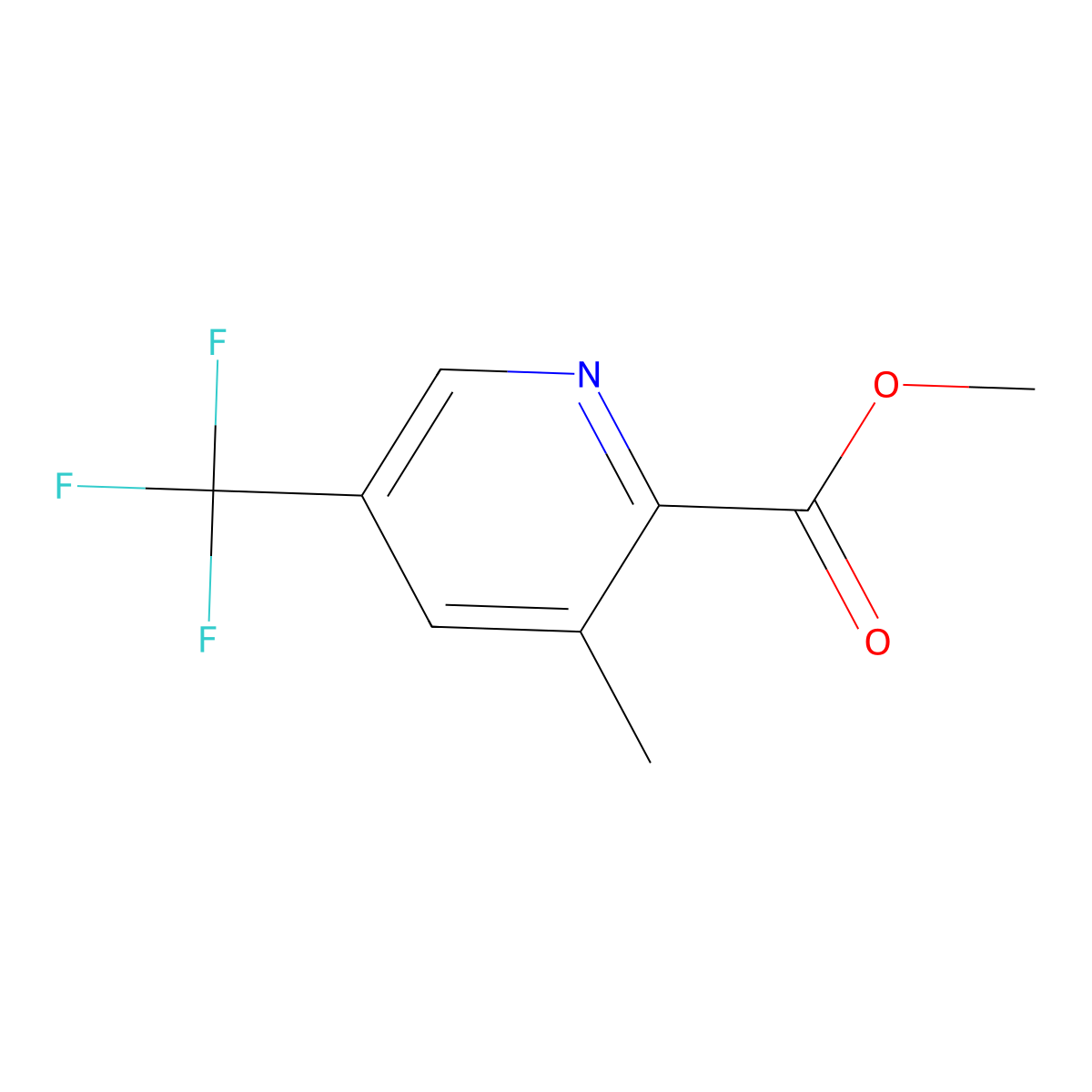 Methyl 3-methyl-5-(trifluoromethyl)picolinate molecular structure, CAS 1360967-65-2
