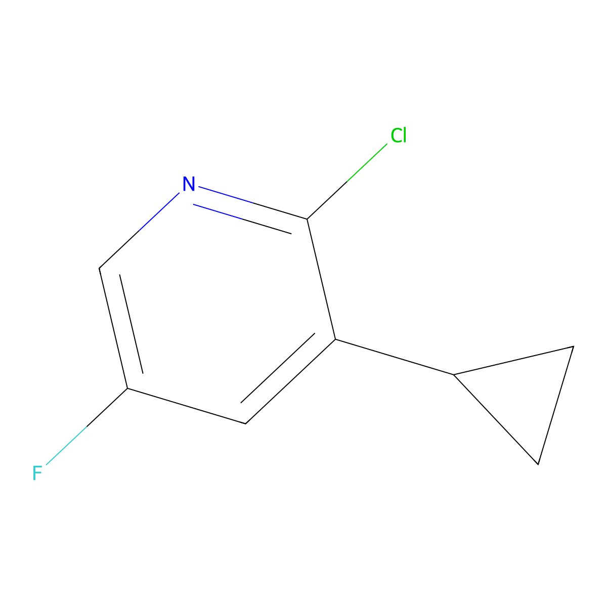 2-Chloro-3-cyclopropyl-5-fluoropyridine molecular structure, CAS 1360967-71-0