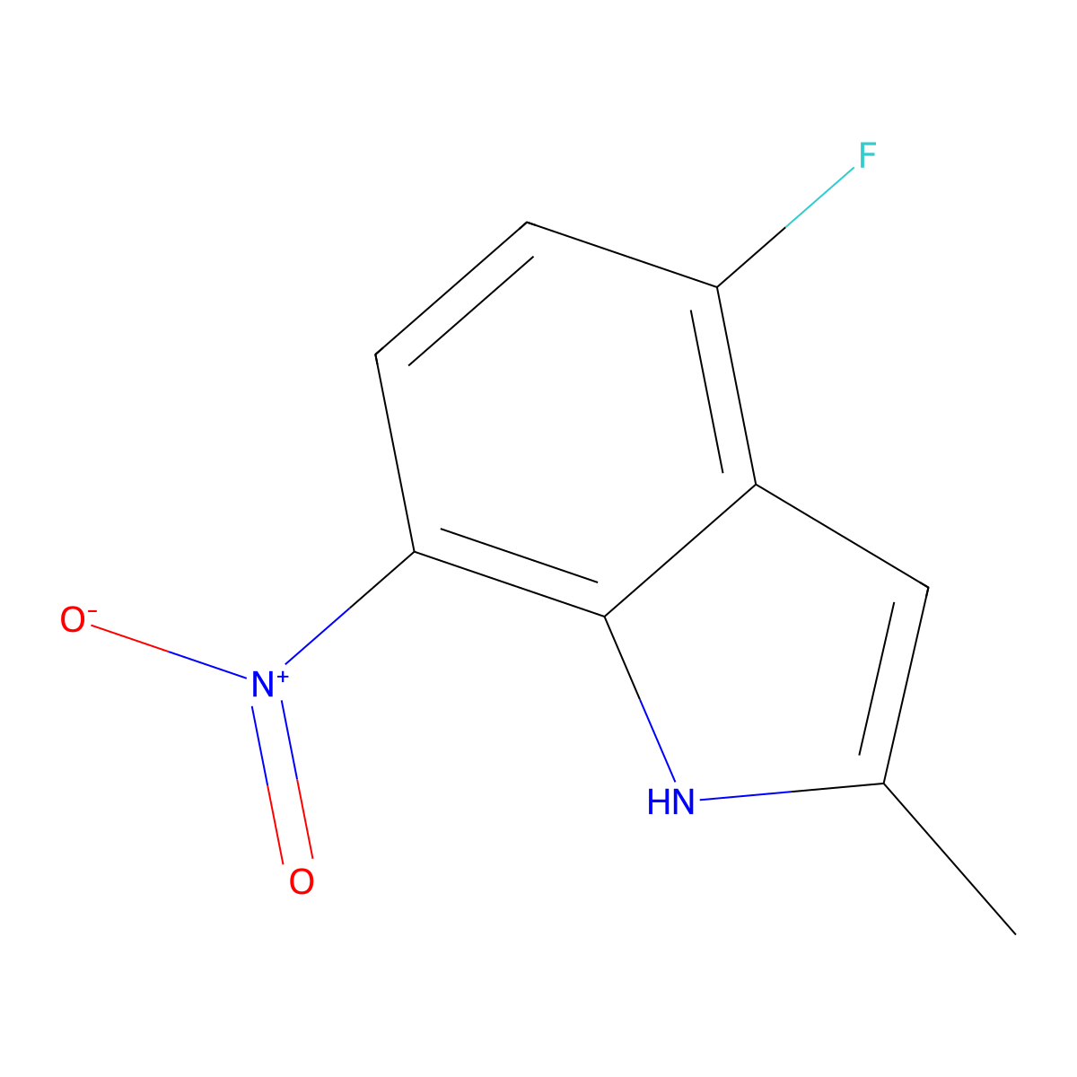 4-Fluoro-2-methyl-7-nitro-1H-indole molecular structure, CAS 1360968-05-3