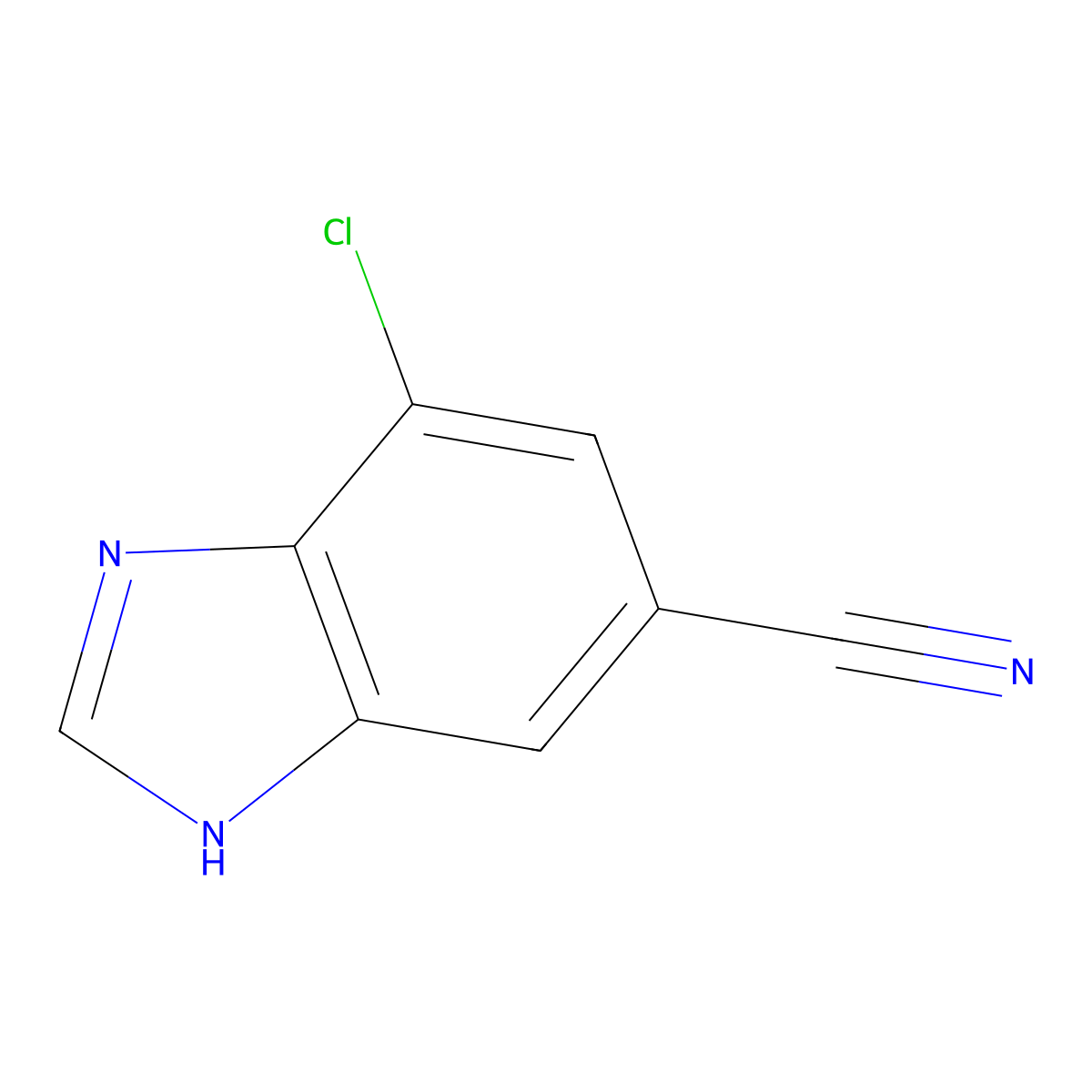 7-Chloro-1H-benzo[d]imidazole-5-carbonitrile molecular structure, CAS 1360969-13-6