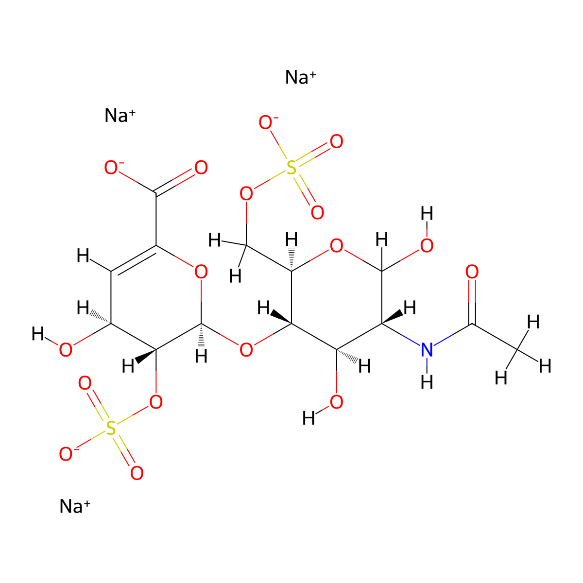 Heparin disaccharide I-A sodium salt molecular structure, CAS 136098-00-5