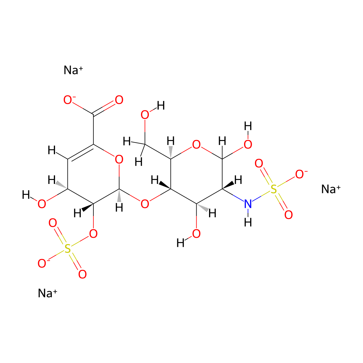 Heparin disaccharide III-S sodium salt molecular structure, CAS 136098-03-8