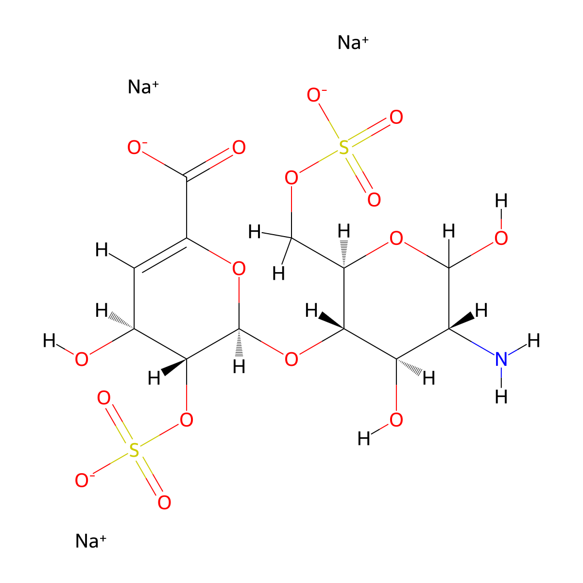 Heparin disaccharide I-H sodium salt molecular structure, CAS 136098-04-9