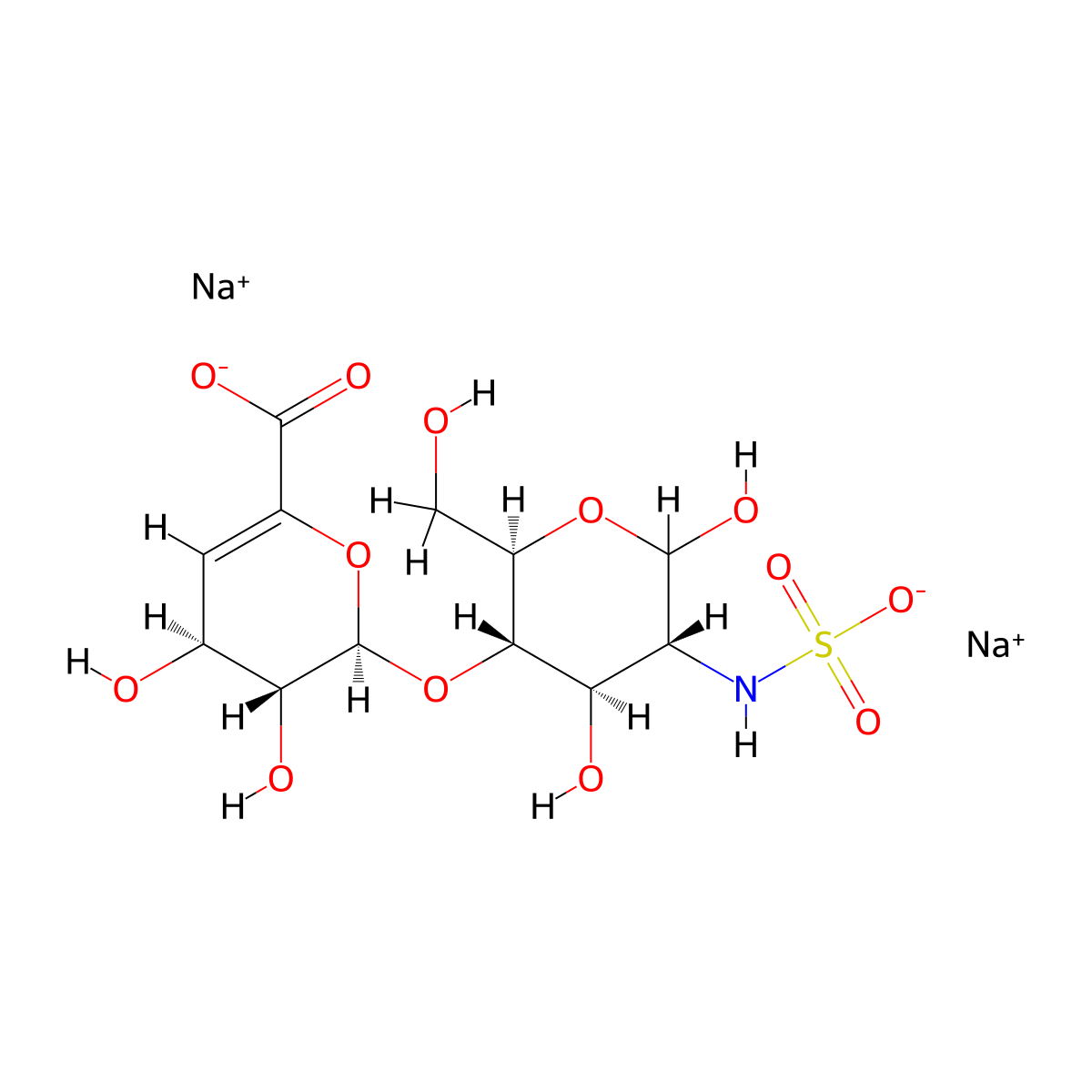 Heparin disaccharide IV-S disodium salt molecular structure, CAS 136098-08-3