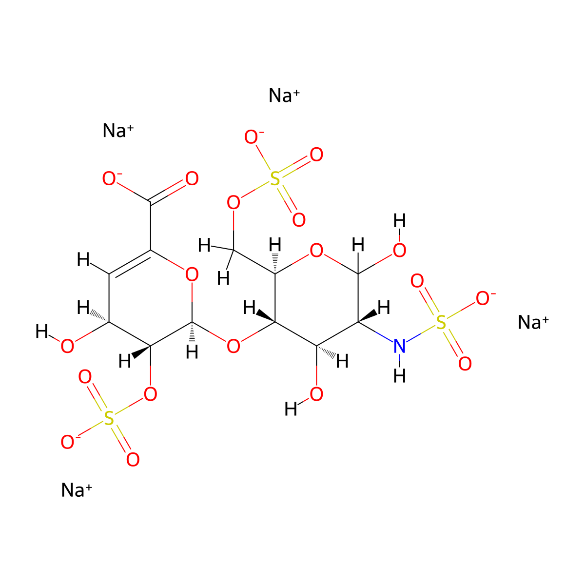 Heparin disaccharide I-S sodium salt molecular structure, CAS 136098-10-7