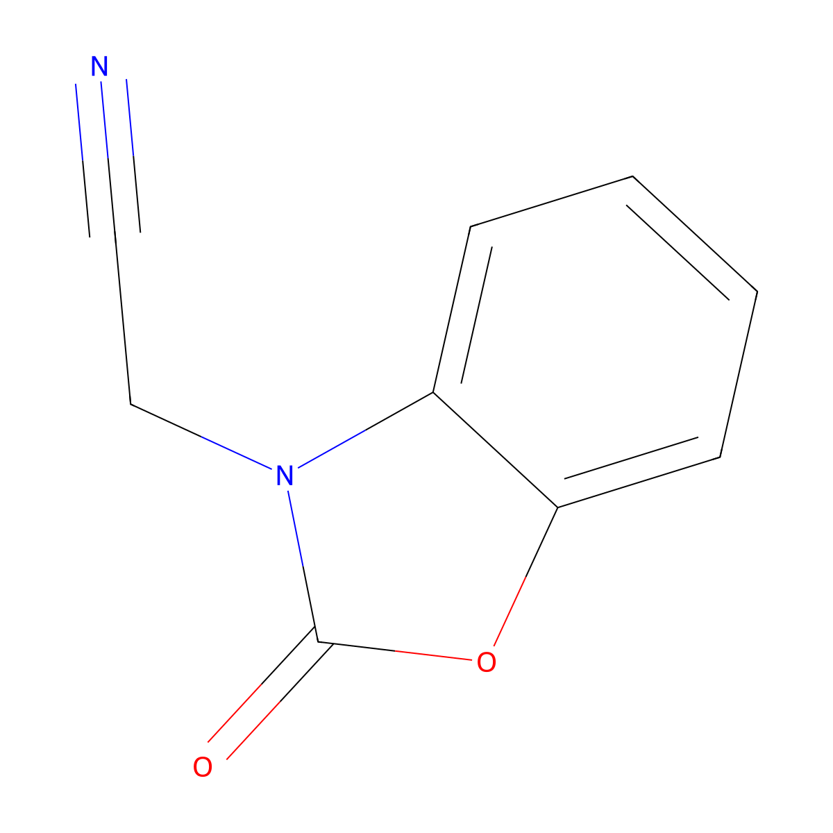 (2-oxo-1,3-benzoxazol-3(2H)-yl)acetonitrile molecular structure, CAS 13610-48-5