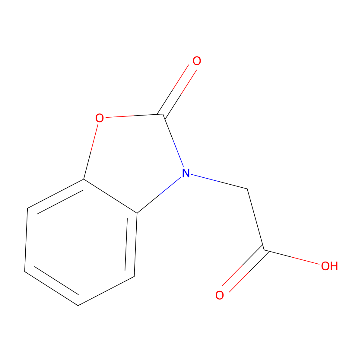 (2-oxo-1,3-benzoxazol-3(2H)-yl)acetic acid molecular structure, CAS 13610-49-6