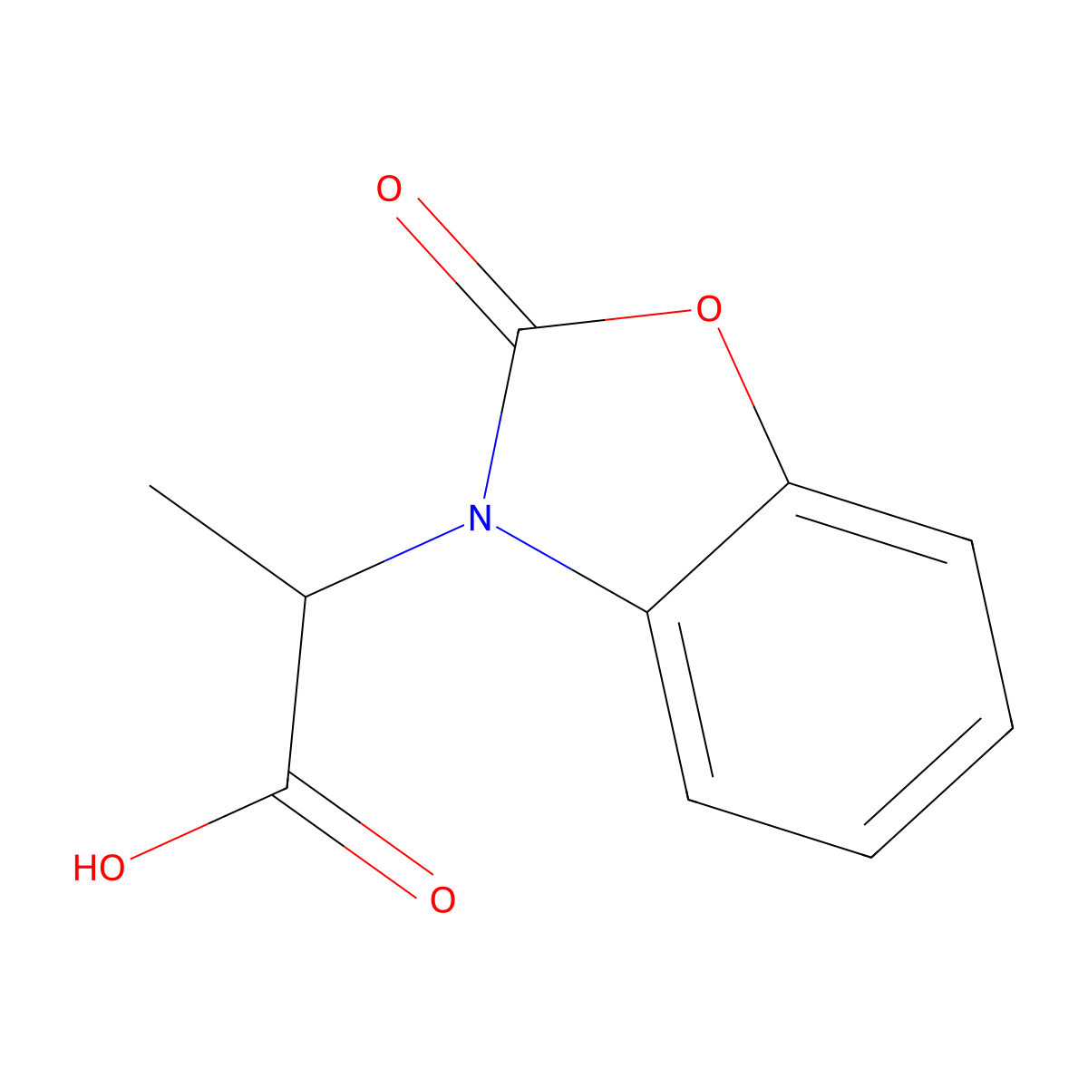 2-(2-Oxo-benzooxazol-3-yl)-propionic acid molecular structure, CAS 13610-53-2