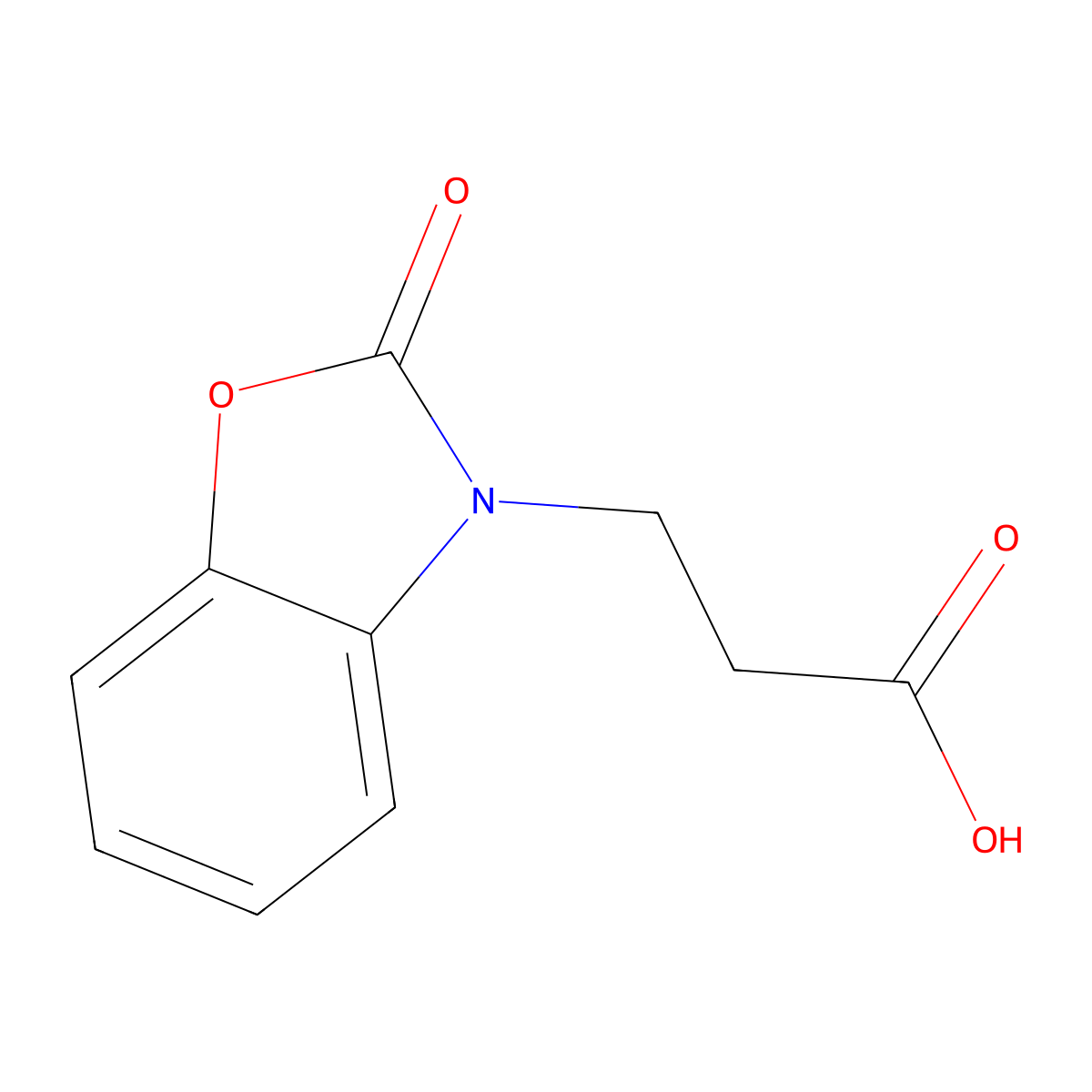3-(2-Oxo-2,3-dihydro-1,3-benzoxazol-3-yl)propanoic acid molecular structure, CAS 13610-59-8