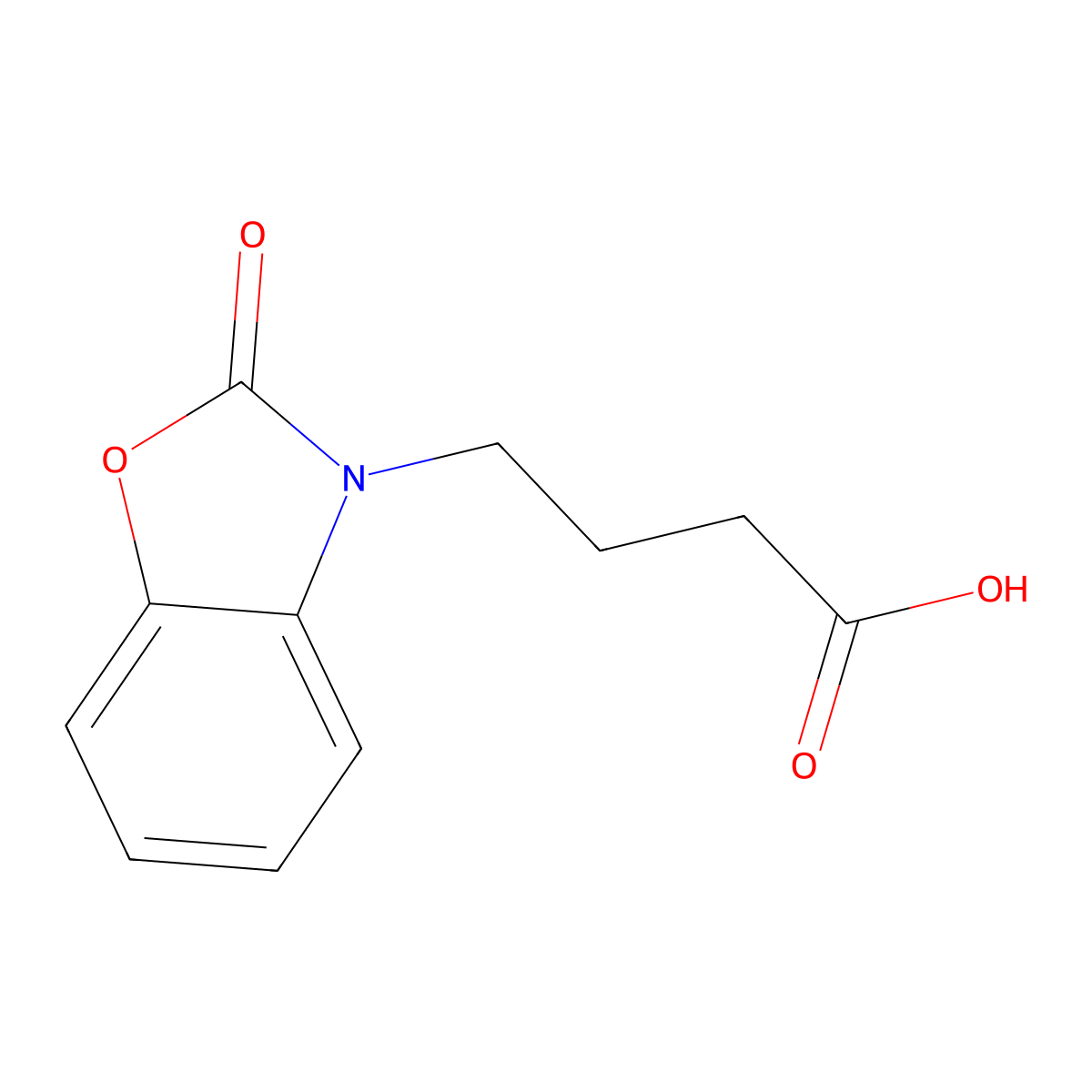 4-(2-Oxo-2,3-dihydro-1,3-benzoxazol-3-yl)butanoic acid molecular structure, CAS 13610-66-7