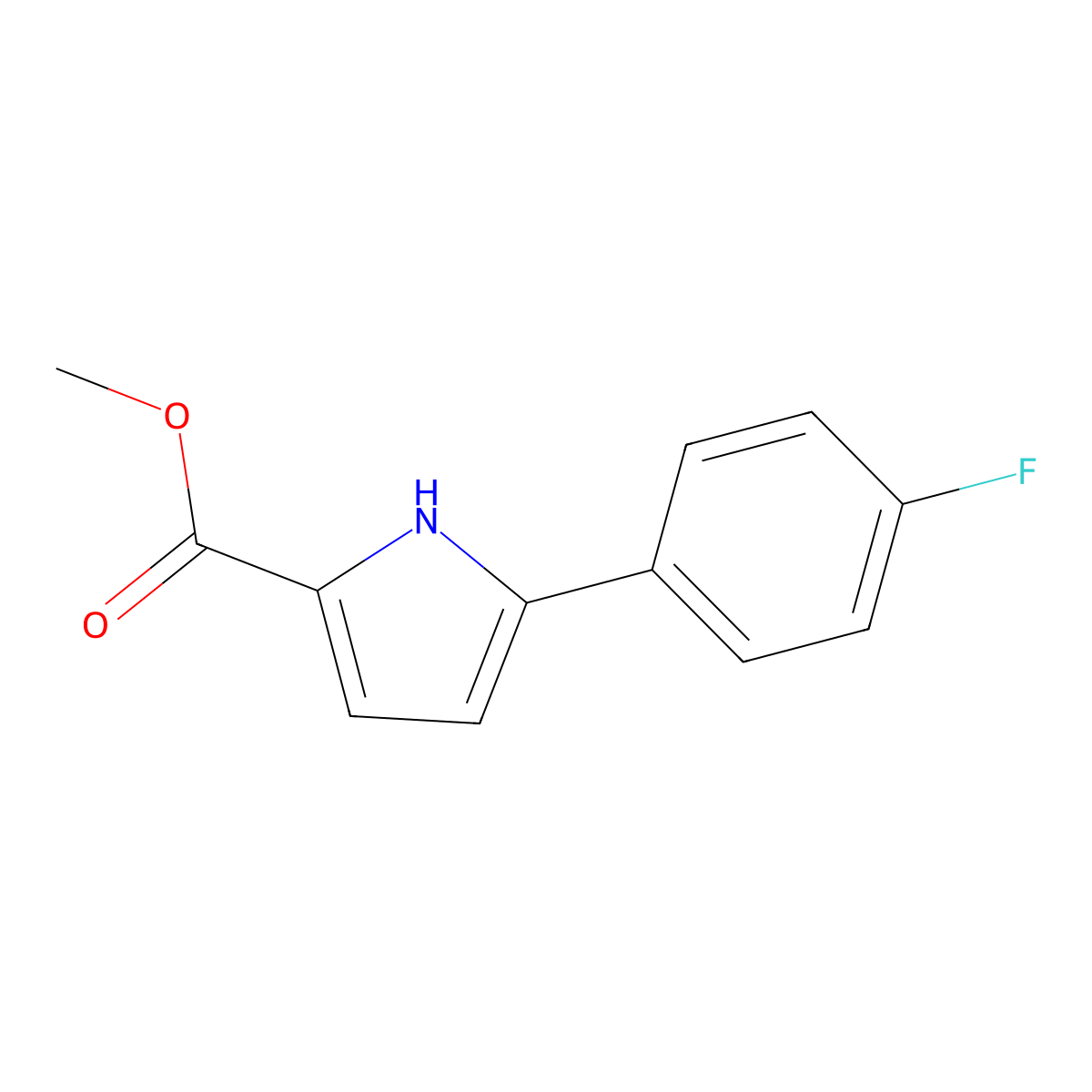 Methyl 5-(4-fluorophenyl)-1H-pyrrole-2-carboxylate molecular structure, CAS 1361003-81-7