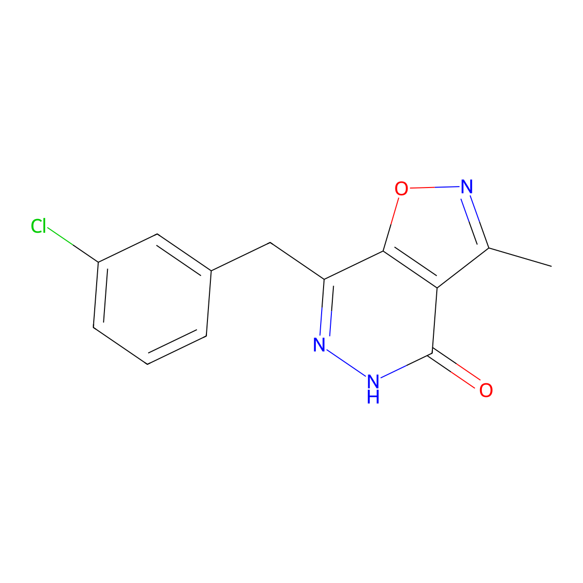 7-(3-Chlorobenzyl)-3-methylisoxazolo[4,5-d]pyridazin-4(5H)-one molecular structure, CAS 1361003-90-8