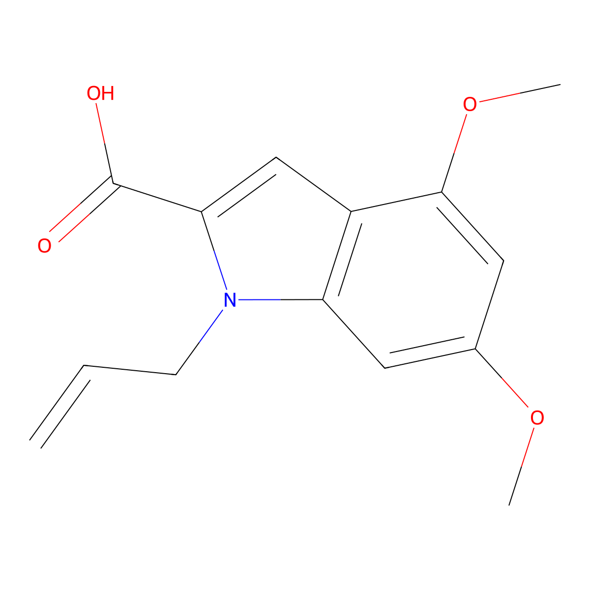 1-Allyl-4,6-dimethoxy-1H-indole-2-carboxylic acid molecular structure, CAS 1361003-97-5